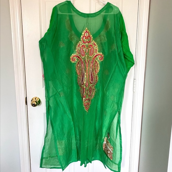 Indian Pakistani Green Salwar Kameez - Picture 3 of 7